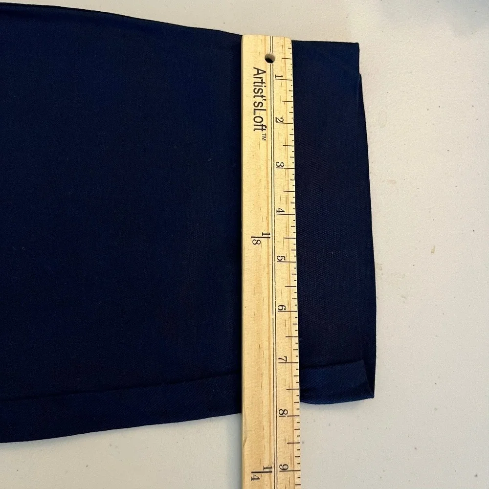Banana Republic Womens Tapered Crop Pant Navy Blue Linen Blend Large 1868296 NWT